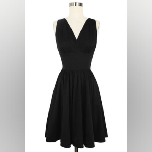 NWT Trashy Diva Doris knee length dress black stretch rayon pinup retro 12 - Picture 1 of 6